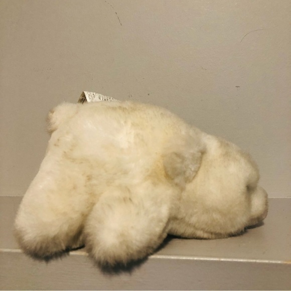 VINTAGE 1980 Gund SNUFF White Polar Bear Ultra Plush Stuffed Toy Animal 7” Lovey - Picture 3 of 9